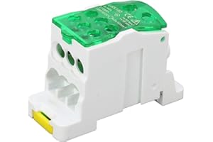 TOMOTATO Morsettiera Distribuzione 160A, UKK160A Morsettiera su Guida Din Scatola di Giunzione Alimentazione 690V 160A Scatola di Distribuzione Connettore Terminale Elettrico(Verde)