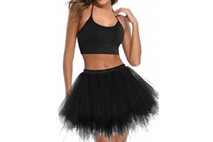 UOTORI Tüllrock Damen Tutu Kurz Petticoat Unterrock Ballet Tanzrock Vintage Tüll Kinder Retro Ballettrock