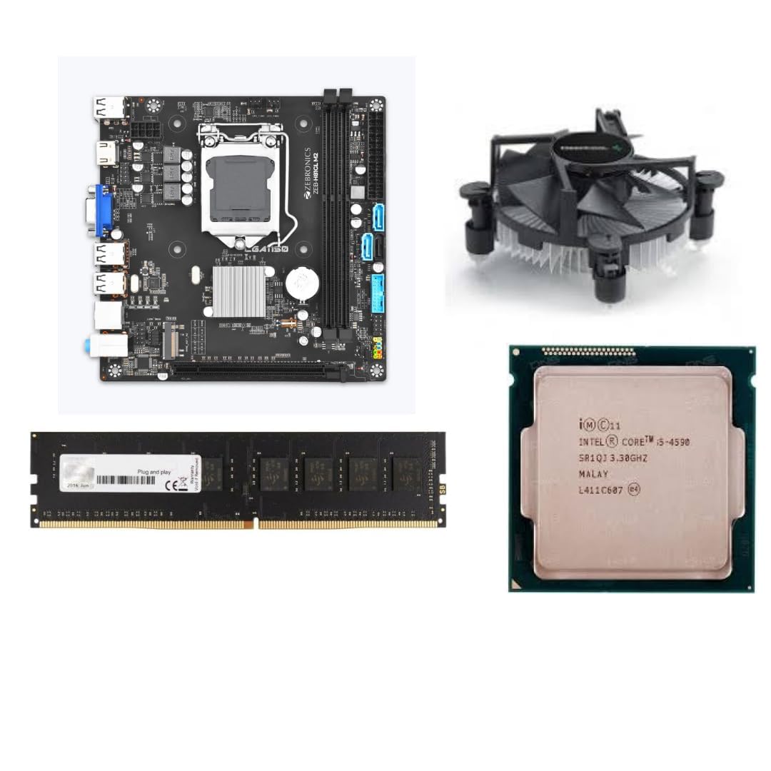 H81 Motherboard Assembled Kit With Mini ATX Processor I5 4570/4590/4570S Gen 2.20Ghz To 3.80Ghz+ 8GB DDR3 RAM + CPU Fan (1 Year Replacement Warranty)