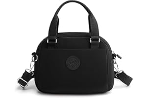 FORRICA Borsa a Mano Donna Borsa Tracolla Leggero Piccolo Borsetta Tessuto Oxford Impermeabile Casuale Borse a Spalla Nero