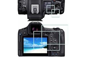 ULBTER Displayschutz Schutzfolie für Canon EOS R5 Mark II +OBEN Displayschutzfolie, 9H Härte LCD Gehärtetes Glas Kratzfest Anti-Fingerabdruck Anti-Staub Blasenfrei [2+2 Stück]