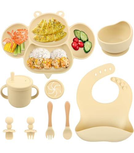 CLDY Lot de 8 assiettes pour bébé - En acier inoxydable - Bol CLDY Lot de 8 assiettes pour bébé - En acier inoxydable - Bol