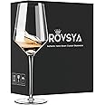 ROVSYA White Wine Glasses Set of 4- Modern Crystal Hand Blown Wine Glass-15 oz,Thin Rim,Long Stem,Perfect for Red or White,Daily Use,Unique Wedding Anniversary or Birthday Gift,Kiddush Cups & Sets
