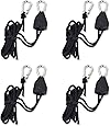 LEDGLE Easy Rolls Ratchet Hanger，1/8 Zoll Duty Heavy Rope Hanger Seilratsche，Seil Ratsche mit Haken für Pflanzenlampe Einstellbare Lastkapazität, 4 Stück