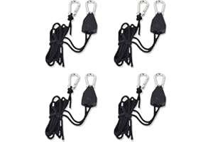 LEDGLE Système de Suspension Corde de Crochet Réglable Capacité de, Charge jusqu'à 68KG pour Lampe de Croissance, 2 Paires