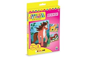 Sticky Mosaics ORB Travel Pack Pferde Mosaik Klebebilder Reisespiele für Kinder Bastelset Geschenke für Mädchen & Jungen, Moosgummi Aufkleber Beschäftigung Geschenkideen Deko basteln ab 4 Jahre