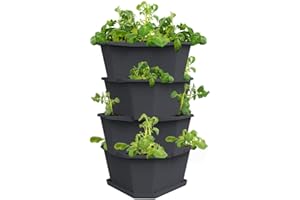 GUSTA GARDEN Paul Potato Kartoffelturm 4 Etagen Anthrazit - Hochbeet Turm Kartoffeln - Garten & Balkon - Schädlingsschutz - 0,2m² - 56L Erdvolumen
