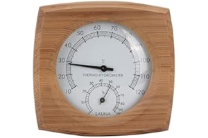 Cosiki Sauna Thermometer and Hygrometer, 2-In-1 Indoor Wood Thermo-Hygrometer Thermometer Hygrometer Steam Room Sauna Room Accessories
