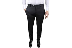 EVOGA Pantaloni Uomo Sartoriali Nero Blu Grigio Classico Elegante Cerimonia