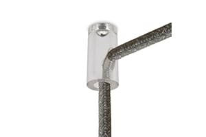 Amarcords - 5 décentreurs de plafond pour lampes et suspensions. Crochet de plafond à descente verticale avec réglage par câble apparent - Décentraliseur de câble électrique de couleur TRANSPARENT