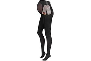 Herzmutter Umstandsstrumpfhose 80DEN Blickdicht-Matt OekoTex100 - Schwangerschaftsstrumpfhose Schwarz - 1er & 2er-Set - 1300