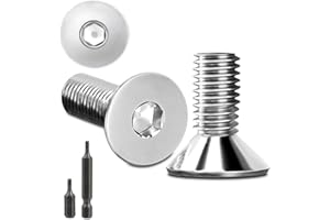 STELLARILL 150 Stk senkkopfschrauben edelstahl M4X8mm Innensechskant M4 edelstahlschrauben Senkkopf Schrauben Steckdose Gewindeschrauben Senkschraube DIN 7991/ISO 10642 mit 2 Stk Sechskant Schrauberkopf (Silber)