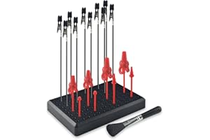 Magicrose Spray Paint Clamping 18 PCS Plastic Gundam Model Painting Alligator Clip Sticks with Stand Base Metal Wire Alligator Clamps for Holding Model Parts DIY Card Photo Memo
