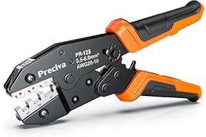 Preciva 0.5-1.5mm²/22-16 AWG Crimping Tools, Heat Shink Butt Connectors Crimper, Wire Crimp Tool with Ratchet Machanism, Perfect Crimping for Electronic Jobs