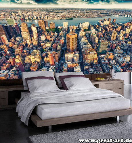 GREAT ART New York Skyline in der Dämmerung Wanddekoration – Wandbild Metropole Motiv XXL Poster (140 x 100 cm) - 7