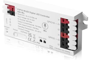 WLED digital styrenhet med ESP32 DC 5V-24 V mikrofon för digital RGB IC adresserbara LED-remsor WS2811 WS2812B SK6812 WS2815
