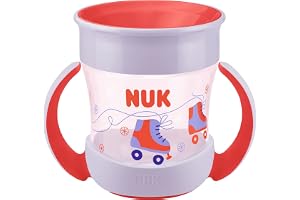 NUK Mini Magic Cup Sippy Cup | 360° spillsäker kant | 6+ månader | Handtag med lätta grepp | BPA-fri