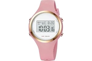 XCZAP Women’s Digital Sports Watch Waterproof LED Display Wristwatch with Alarm, Stopwatch Backlight Lightweight PU Strap, Ideal for Girls, Teens Outdoor Fitness