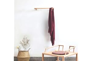 anaan Line Diseño Perchero de Pared Perchero Barra Pared Toallero Carril de Ropa de Madera para Colgar Ropa, Decorativo Montaje en Pared Moderno (Haya, 60 cm)
