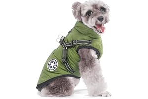 Aywoja Manteau Chien Hiver, Manteau Chien avec Harnais, Veste de Chien Imperméable pour Petit Moyen Grands Chiens, Conception de Bandes Réfléchissantes lavables en Machine