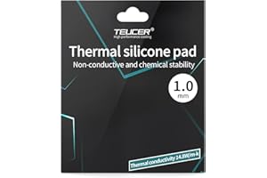 PEPOYO AI Thermal Pad 14.8 W/mK, 120x120x1mm, Non Conductive Heat Resistance High Temperature Resistance, Silicone Thermal Pads for Laptop Heatsink/GPU/CPU/LED Cooler (1mm)