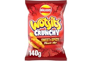 Walkers Wotsits Crunchy Sweet & Spicy Sharing Snacks Crisps 140g
