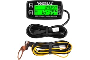 Yooreal Jauge de température du moteur, compteur TEMP, tachymètre d’arrêt de l’utilisateur pour scooter motoneige mini vélo moto tondeuse génératrice camion à benne basculante