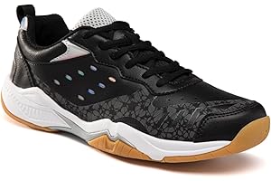 LUPWEE Pickleball Shoes Lightweight Court Tennis Shoes Comfortable Racketball Squash Volleyball Sneaker Shoes for Men Women, Black 39