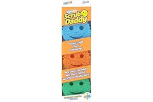 Scrub Daddy Colors Spugna Piatti Lavabile, Spugne Cucina e Bagno, Spugnette Lavapiatti Non Graffia con Design Morbido e Compatto FlexTexture, Lavabile in Lavastoviglie, 3 Pz Multicolore