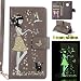 Produktbild Motorola Moto G5 Luminous Leder Wallet Tasche Brieftasche Schutzhülle,Fanryn Schönes Mädchen und Katzen Muster Nacht Leuchtende Design Hochwertige PU Leder Flip Tasche Case Hülle im Bookstyle mit Standfunktion Kredit Kartenfächer für Motorola Moto G5 (Grau)