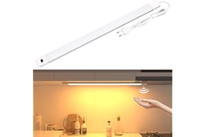 Hensam Kitchen LED Under-Unit Light, 60 cm Light Strip Kitchen with Non-Contact Sensor, Dimmable Cabinet Lighting for Cupboard, Showcases, Shelves, Workbench, 3000 K