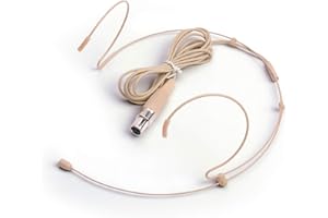 Sujeetec Auriculares Micrófono - Discreto Doble sobre Oreja Headworn Micrófono Ideal para AKG Samson Transmisor Inalámbrico por Conferencias, Teatro, Podcasts - Enchufe Mini XLR TA3F de 3 Pines