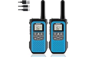 Walkie Talkies for Adults Kids, NXGKET Long Range Walkie Talkie Rechargeable 2 Way Radios 16 Channels with 1200mAh Li-ion Battery, USB-C Cable, VOX for Boys Girls Outdoor Camping Hiking 2 Pack, Blue