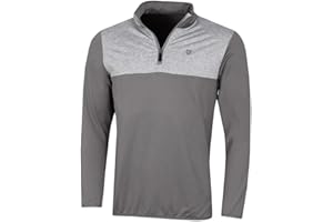 Island GREEN Mens Golf Contrast Yoke Zip Neck Mid Layer Sweater