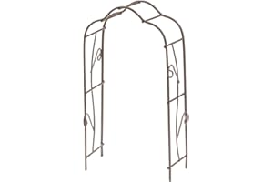 MIAMIXA Miniaturen für Miniaturgärten · Puppenhaus · DIY Minigarten · Miniaturmöbel aus Metall in braun · Gartenmöbel · Grill · Tisch · Stuhl · Liegestuhl · Zaun (Rosenbogen ca. 15 cm)