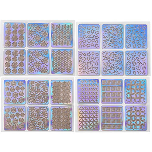 Blue Vessel 24pcs/set Nagelaufkleber Vinyls Nail Art Maniküre Schablone DIY Stanzwerkzeuge - 5