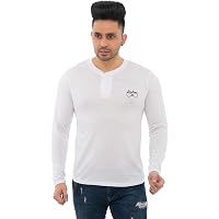 SKYBEN Branded Confort Fit Stub Tshirt for Men in White Color
