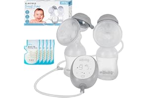 Edibaby, Sacaleches Electricos, Extractor de Leche Materna, Multiples Niveles y Modos de Succión, 1600mAh, Portátil, Pantalla Táctil LED, Sensible Sin BPA, Recargable (Doble)