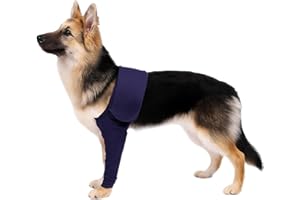 MUNSKT Rękaw ochronny dla psów zapobiegający lizaniu psa rękawy do regeneracji na przednią nogę rękaw do regeneracji psa z magicznymi naklejkami na regenerację urazów zapobiega infekcji ran