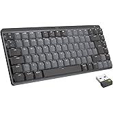 Logitech MX Mechanische kabellose Mini-Tastatur mit Beleuchtung, Taktile leise Tasten, US QWERTY-Layout - Graphit