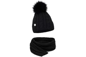 ELIMELI® 15568 - Berretto invernale da donna, lavorato a maglia, con pompon, prodotto in UE