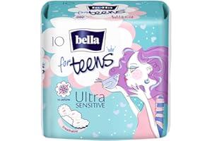 ‎BELLA FOR TEENS Bella For Teens Ultra Binden Sensitive: Ultradünne Binden Für Teenager, 1er Pack (1 x 10 Stück), Mit Flügeln ohne Duft
