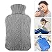 Produktbild Waermflasche mit bezug, AODOOR wärmeflaschen mit Strickbezug Rollkragen Wärmekissen, Sicher und langlebig Geprüft Und Frei Von Schadstoffen, das perfekte Geschenk- 2 Liter (Grau)