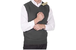 21Fashion Herren-Pullover, ärmellos, V-Ausschnitt, gestrickt, für Erwachsene, Golf, Sportbekleidung, Tanktop, Größe S/5XL