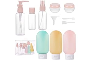 TAXIFANW Bottiglie da Viaggio Set，11 Pezzi Flaconi viaggio ricaricabili Portatili contenitori da viaggio Boccette viaggio，per Shampoo Balsamo Liquidi Lozione