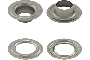 Getmore Parts Occhielli a Norma di DIN 7332, autoperforanti - per Tessuti, Pelle, teloni, Tende e Simili, da 50 Pezzi (Acciaio Inossidabile (V2A Inox), 10 mm)
