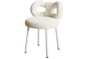 cadciehe Vanity Stool with Bowknot Backrest Living Room Desk Chairs with Back for Women Girls Bedroom Makeup Chair Adjustable Foot Pads Armless Dressing Chair Side Table Seat White