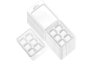 FSSTUD 25 Pcs 6 Cavity Clear Plastic Wax Melt Molds Small Wax Melt Containers Wax Melt Cube Trays Square Wax Molds Clamshell Wax Melt Molds Empty Wax Melt Boxes for Soap