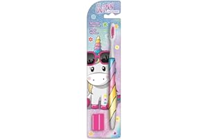 Naturaverde | Kids - Be a Unicorn - Brosse à dents avec poils moyens pour enfants, brosse à dents drôle pour Bimbi, brosse à dents licorne
