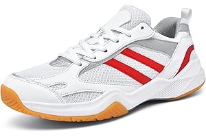 KESCOO Lightweight Badminton Shoes for Men Women, Arch Support Fit All Court Tennis Shoes, Indoor Outdoor Court Training, Volleyball Pickleball Sneakers